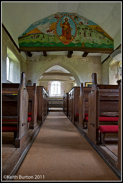Inside St Huberts Church, Idsworth