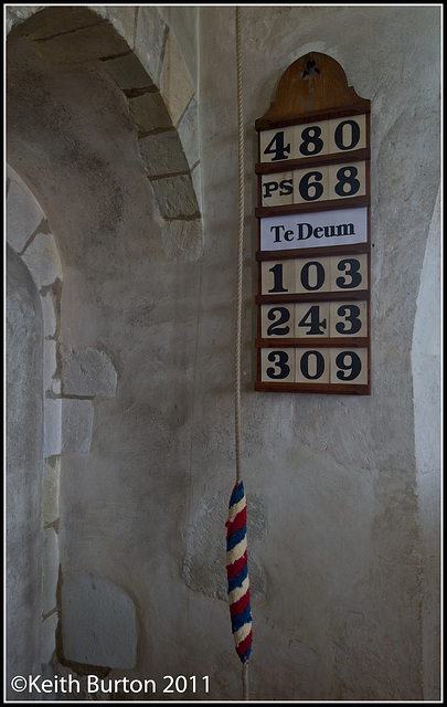 Hymn Numbers inside St Huberts Church, Idsworth