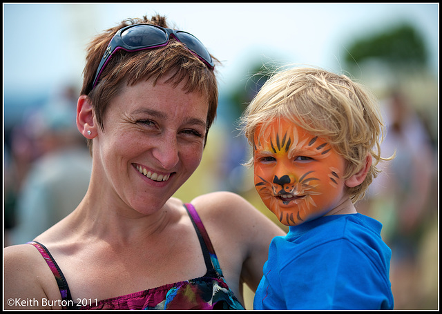 "Tiger Boy" with his Mum!