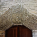 st.george's church,st.george tympanum over south door, showing george as a crusading norman knight, earliest c12 fordington, dorchester, dorse
