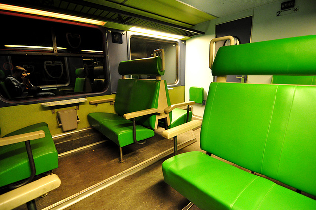 Interior of a Dutch double-decker train