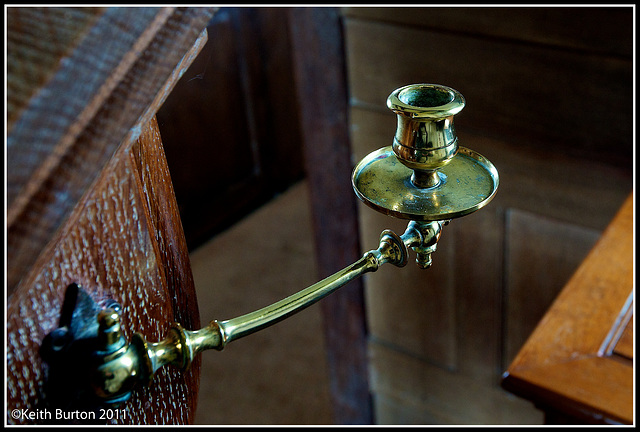 Candle Holder inside St Huberts Church, Idsworth