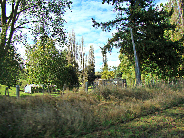 Behind the grassy bank