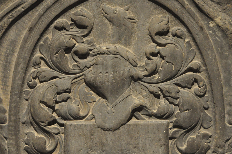 Grave monuments in the Grote Kerk (Big Church) in The Hague