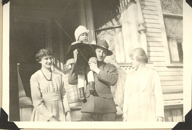 Dad, with his Aunt Kate, Aunt Helen and Uncle Pete, c.1918.