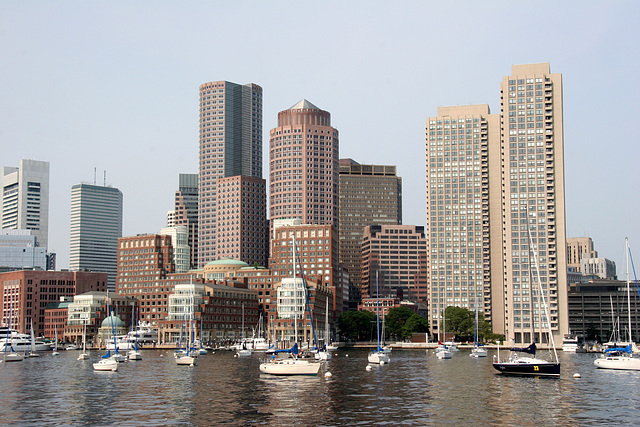 View of Boston Harbor from the ocean