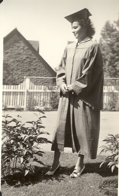 Dad's sister, Doris, graduating from High School, about 1935