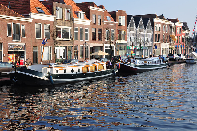 Old ships in the harbour of Leiden