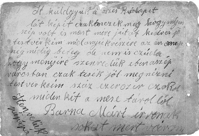 Old postcards of Budapest – Message in Hungarian