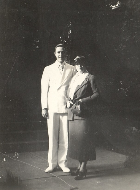 Dad and his mother, about 1938