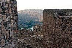 Looking down the fort