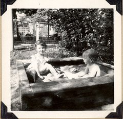 Cousin Joanne and sister Karen, circa 1950