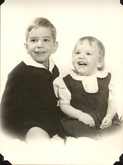 With my sister, Karen, 1951