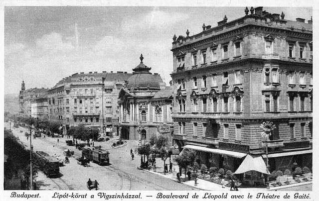 Old postcards of Budapest – Leopold Boulevard with the Gaité Theatre