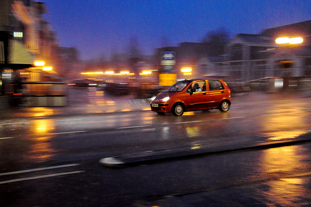 Driving through the rain