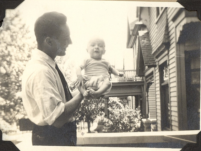 Young Carl Grossenbach and his father, Rudy.  Milwaukee, Wisconsin, Spring, 1916