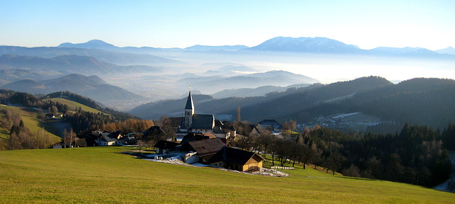 Obergreutschach, Blick ins Jauntal