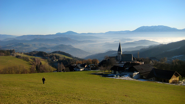 Obergreutschach, Blick ins Jauntal