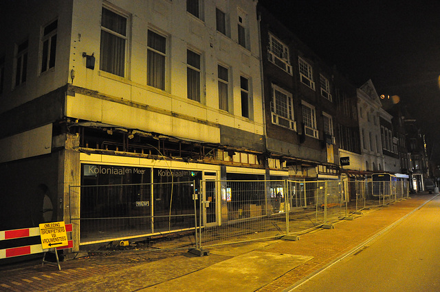 Work on several shops on the Breestraat in Leiden