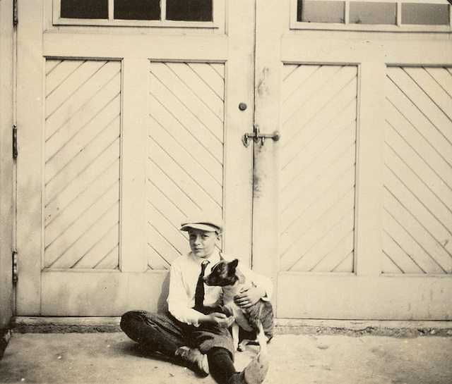 My dad and his dog, about 1928