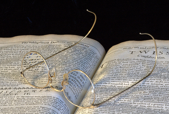 Antique Book and Glasses