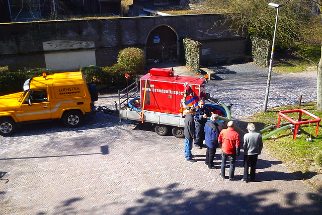 Checking the water tank