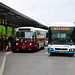 Dordt in Stoom 2012 – Modern bus heading home, old bus still working