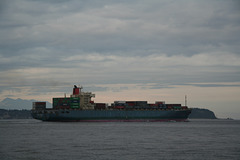 Freighter in the Straits of San Juan de Fuca near Port Townsend