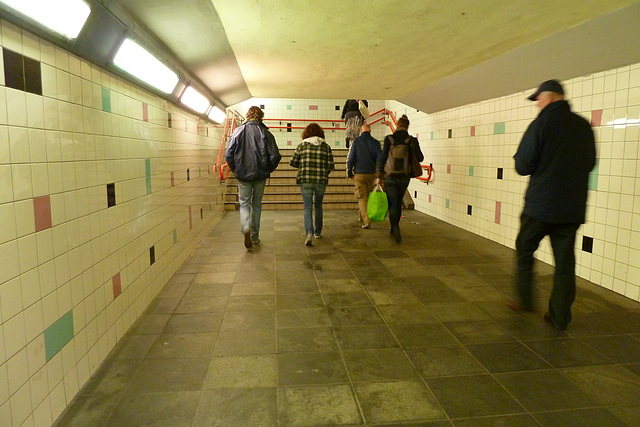 Walking through a tunnel