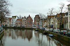View of the Rapenburg and the Kaiserstraat in Leiden