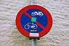 Old sign "No parking for bikes and mopeds"