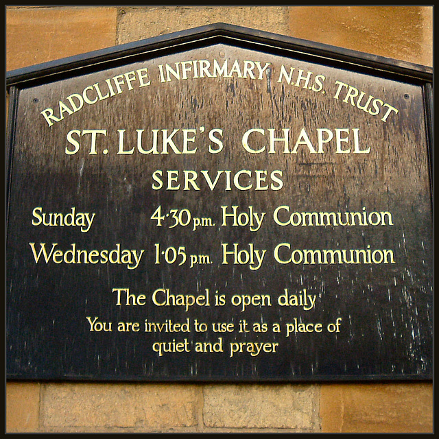 St Luke's Chapel services