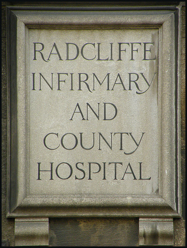 old hospital sign