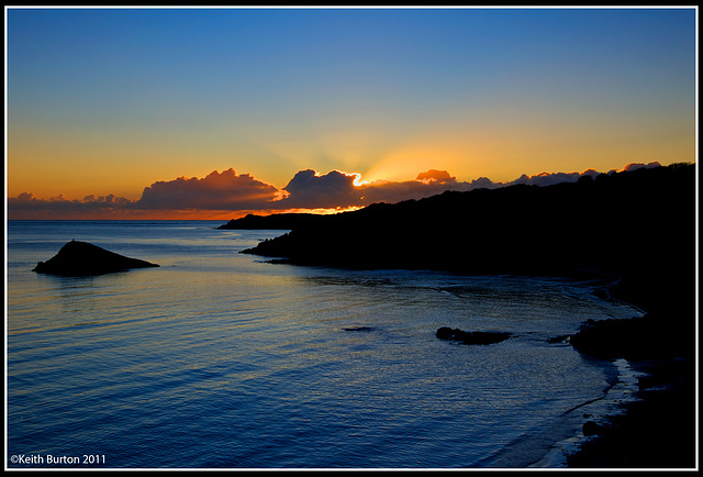 Sunset, Borth y Gest beach