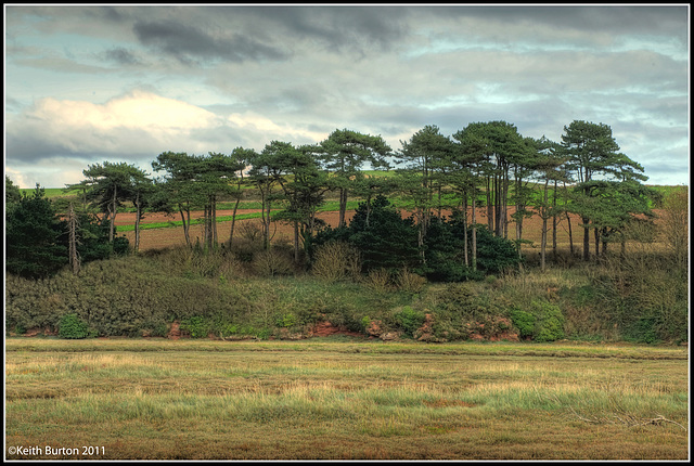 View inland from Budleigh Salterton beach