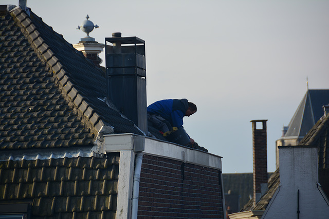 Working on the roof