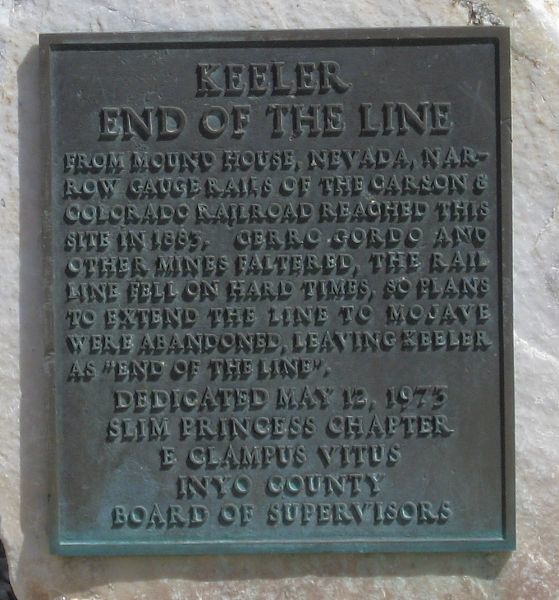 Keeler, CA station plaque 451x