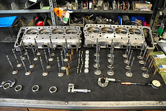 A visit to the engine-overhaul company Keizer Motorenrevisie in Doetinchem, Netherlands – Engine heads of the 6.3 litre Mercedes-Benz 600 engine