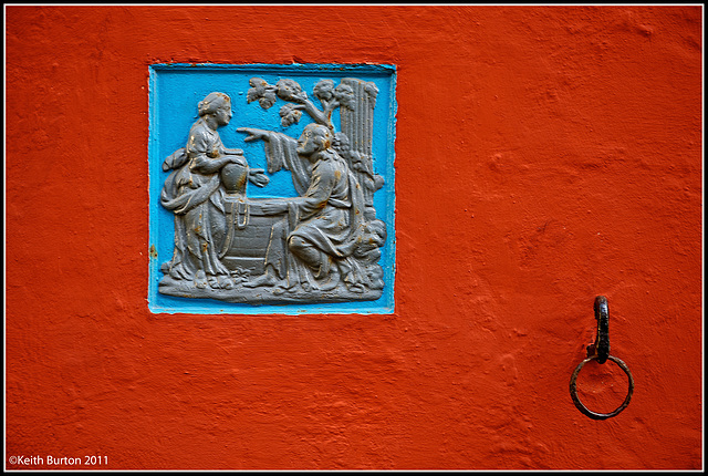 Detail on red wall
