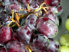 Red Grapes Under Water