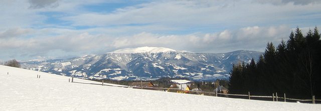 Blick nach Osten auf die Koralpe