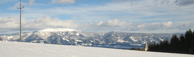 Blick nach Osten auf die Koralpe