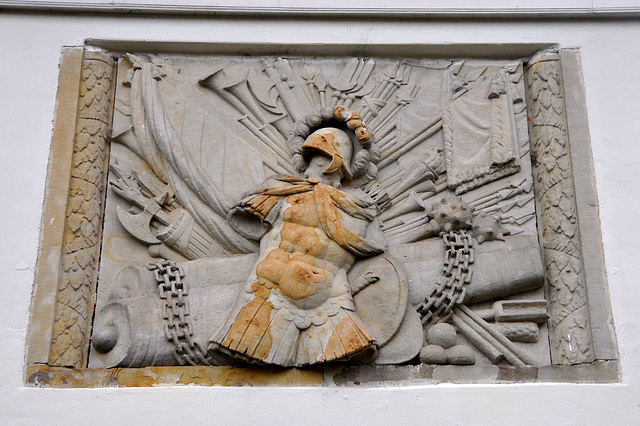 Gable stone in the Arsenaal in Naarden-Vesting