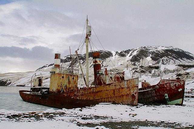 Abandoned whalers in South Georgia