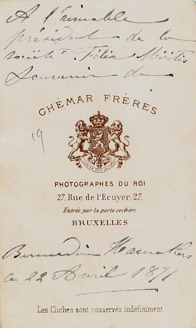 Bernardine Hamakers autograph at the back