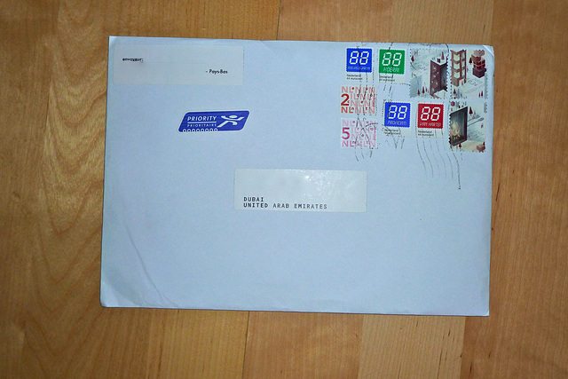 Dubai 2012 – Letter arrived in Dubai