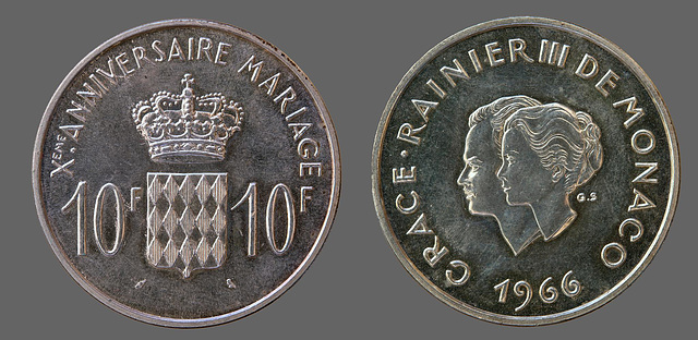 MONACO: 10 Francs Mariage