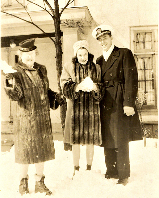 My newlywed parents with my paternal grandmother.  Milwaukee, 1946