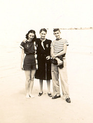 Mom, grandma Ellen and my cousin, Harry, at the Great Salt Lake. 1946