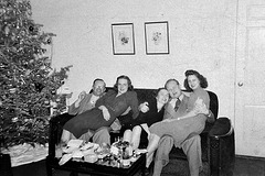 Mom, center, with friends, Salt Lake City, 1946